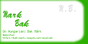 mark bak business card
